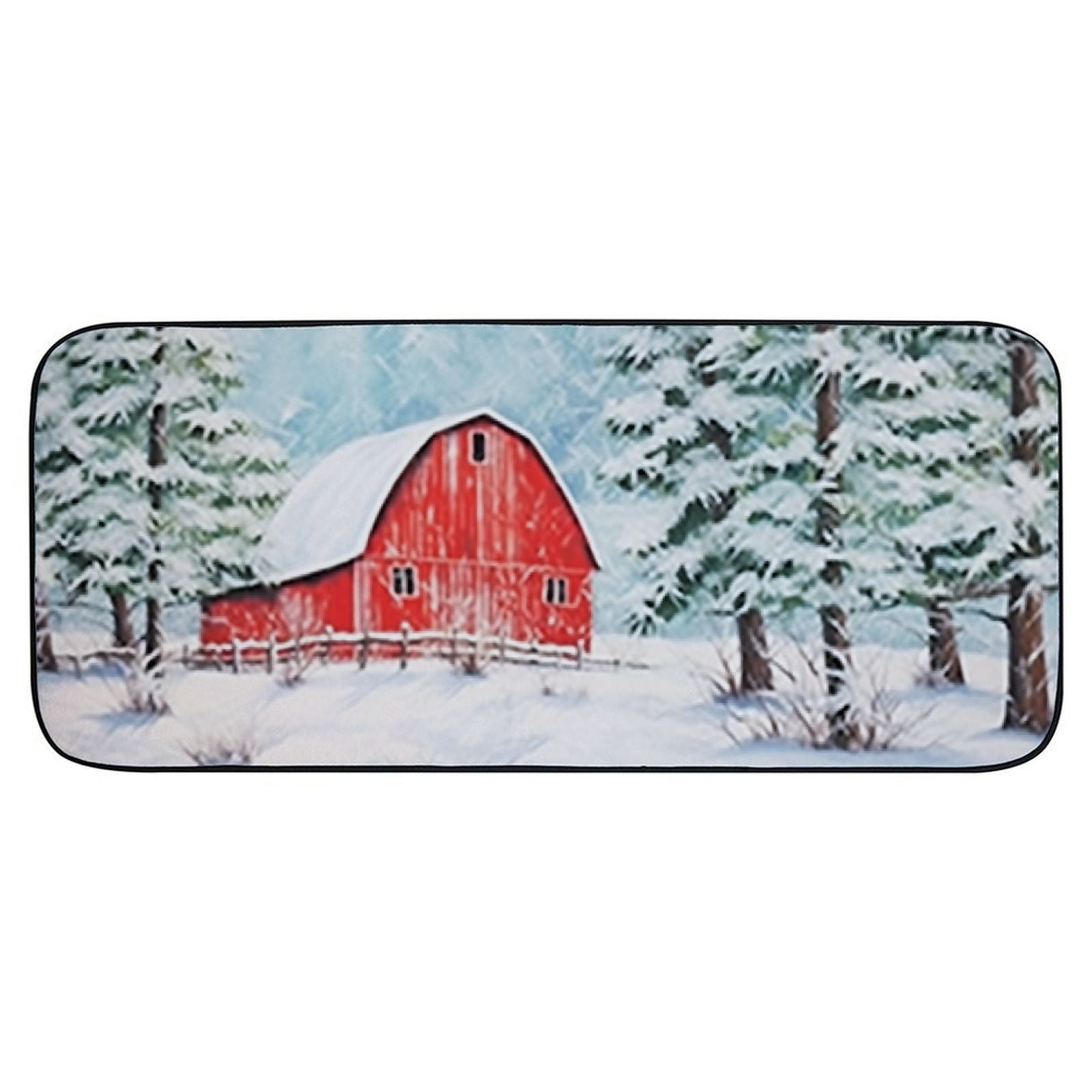 Qinduosi Mats, Christmas Doormat, Front Back Mat Rubber Backing, Non Slip, Indoor &amp; Outdoor, Waterproof, Use for Entry, Patio, Busy Areas, Red 19.68*47.24 in