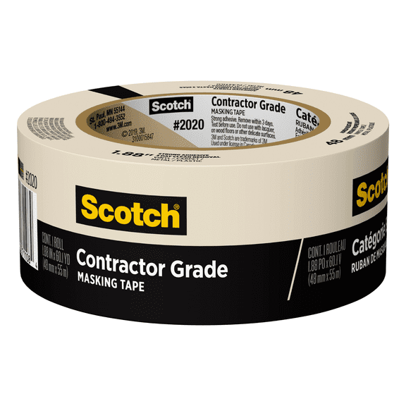 Scotch Contractor Grade Masking Tape (2020): 1.88 in. x 60 yds. (Tan)