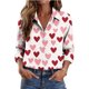 thumbnail image 2 of TaTaai Womens Long Sleeve Valentines Day Print Satin Shirt Button Down Lapel Collar Blouse Silky Loose Fit Spring Top Gift, 2 of 7