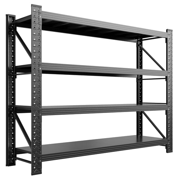 STANI 5000 LBS Heavy Duty 4-Tier Metal Shelving Unit, 71"W Adjustable Industrial Garage Storage Shelves, Boltless Steel Storage Rack for Warehouse,Basement, Workshop