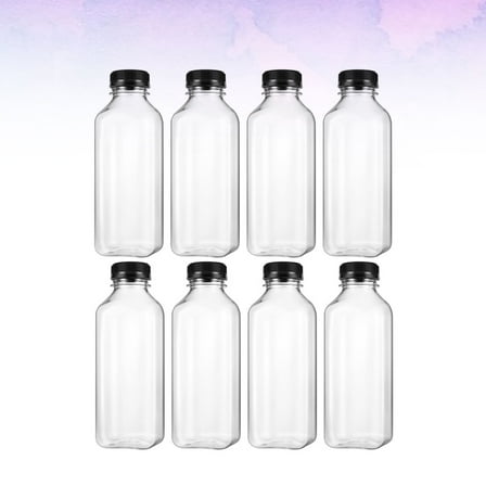 8Pcs Empty Bottles Reusable Clear Containers With Tamper Evantend Caps Beverage Bottle