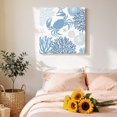 thumbnail image 4 of Canvas Wall Art, Coastal Blue Crab Framed Canvas Prints for Living Room Bathroom, Coral Starfish Ocean Conch Nautical Gallery Wrapped Wall Decor for Home Office, Gifts, 12"x12" Ship Next Day, 4 of 9