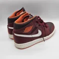 thumbnail image 5 of Ni - ke Air Jordans 1 Mid 554724-604 Electric Orange-Deep Burgundy Sneakers Mens 10.5, 5 of 5