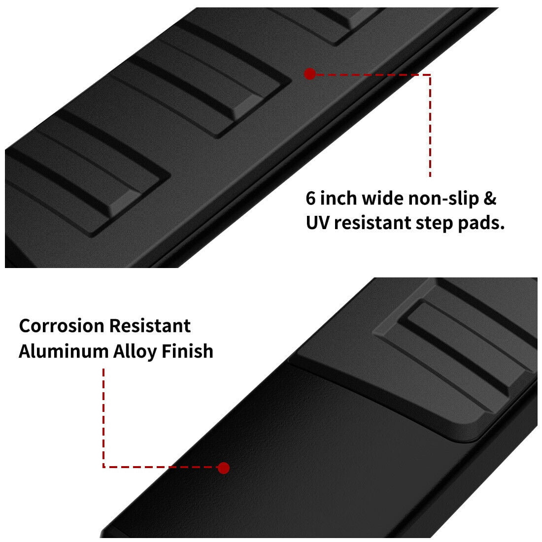 RVNI 6 in Nerf Bar Running Board for 2015-2023 2024 2025 Chevrolet Colorado/GMC Canyon Crew Cab side steps Black Aluminum