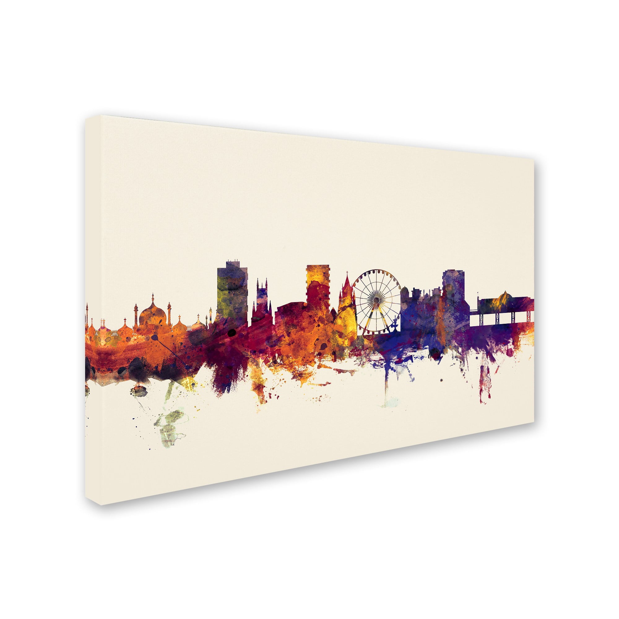 Trademark Fine Art "Brighton England Skyline" Canvas Art by Michael Tompsett