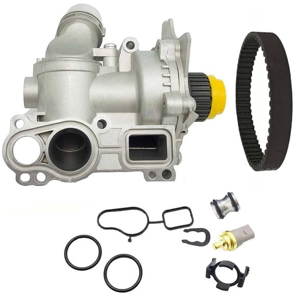 Aluminum Water Pump With Belt Compatible with for Audi A3 A4 TT For VW Tiguan Jetta Golf GTI Eos Beetle CC 2.0T TSI 06H121026AB, 06H121026AE, 1312460, 06H121026AF