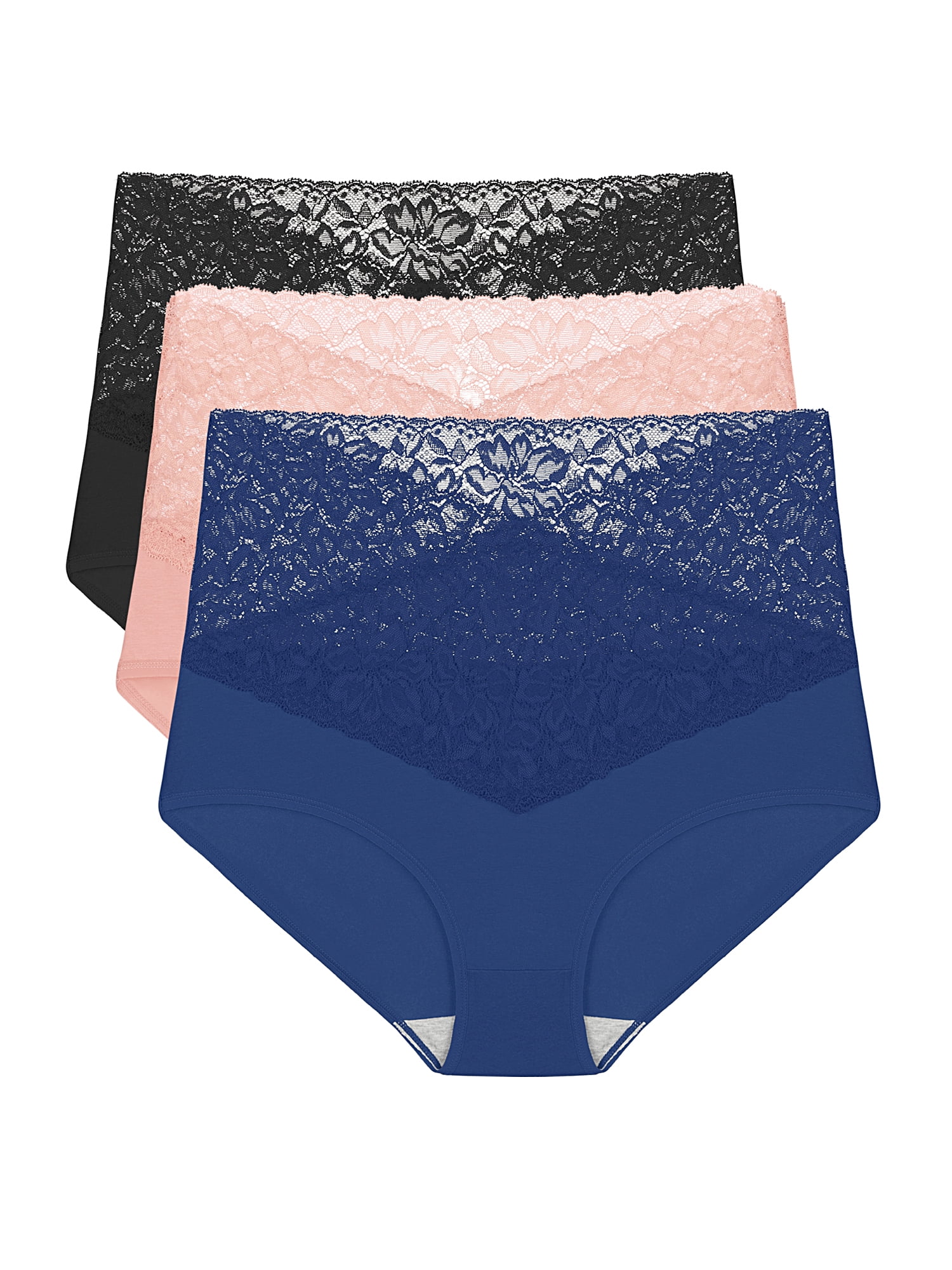 Agnes Orinda Women's 3 Pack Underwear Lace High Waisted Panties