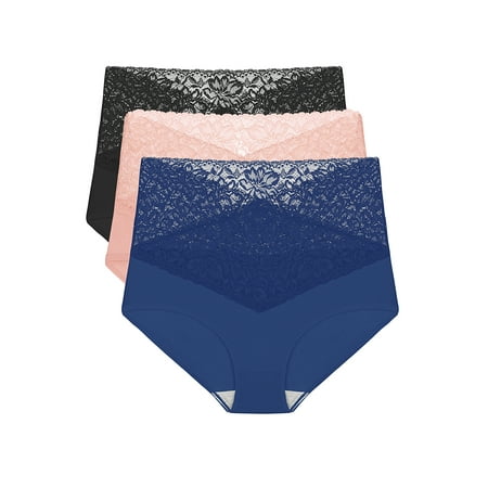 

Agnes Orinda Women s 3 Pack Underwear Lace High Waisted Panties