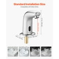 thumbnail image 3 of VEVOR Touchless Bathroom Sink Faucet, Automatic Motion Sensor Restroom Toilet Faucet Cold Water with Hole Cover Plate, Battery Operated for 9/16 in Pipe Commercial Lavatory,Chrome Plated Silver G112M, 3 of 9