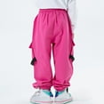thumbnail image 4 of Work Pants for Boys and Girls, 100% Flax Fabric, Multiple Pockets, Loose Fit, Breathable Spring Pants, Solid Color, Size 110, 4 of 8