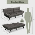 thumbnail image 2 of Convertible Futon Sofa Bed, 71" Comfy Loveseat Sleeper Sofa, Thicken Cushion, Comfy Velvet Twin Size Futon Couch Bed for Small Space Bedroom Dorm Office, 2 of 7