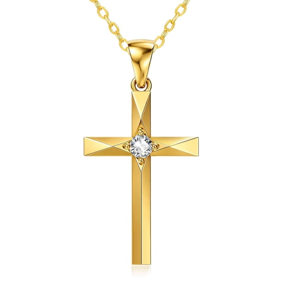 HXWZB Cross Necklace for Women 14K Gold Plated Cross Pendant Jewelry