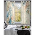 thumbnail image 3 of Beige Beach Coastal Sheer Curtains 45 Inch Length 2 Panels Set for Living Room/Bedroom, Summer Nautical Coral Shell Botanical Kitchen Curtains Grommet Semi-Sheer Curtains Window Treatments 42"x45"x2, 3 of 7