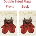 thumbnail image 2 of Outdoor Decorations Winter Garden Flag 12.5x18 Inches, Xmas Red Gloves Flowers Snowflake Vertical Double Sided, Farmhouse Small Flag for Yard Lawn house Home Decor, 2 of 6