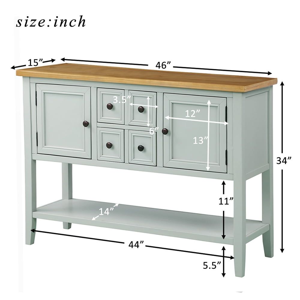 Kepooman Cambridge Series Solid Wood Console Table with Bottom Shelf for Entryway, 46“L x 15”W x 34”H, Lime White Kepooman Cambridge Series Solid Wood Console Table with Bottom Shelf for Entryway, 46“L x 15”W x 34”H, Lime White