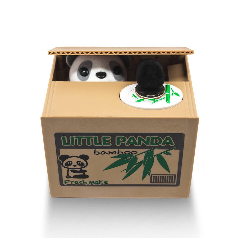 Resulzon Stealing Coin Panda Box Great Gift for Any Child English Speaking Piggy Bank Panda Bear 