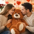 thumbnail image 3 of HollyHOME Giant Teddy Bear Big Plush Stuffed Animal Soft Cuddly Toy Gift for Girlfriend Kids Valentine's Day 36 Inch Brown, 3 of 9