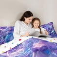 thumbnail image 5 of Manfei Cute Mermaid Princess Queen Comforter Set,Watercolor Magic Animal Bedding Sets,Purple Blue Bedding Comforter Set For Girls Kids,Ultra Soft Home Decor Reversible,3-Piece, 5 of 8