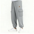 thumbnail image 7 of Tdoqot Boys Sweatpants with Pockets- Casual Fleece Lined Elastic Waist Drawstring Kids Joggers Cargo Pants Gray Size 5-14, 7 of 7