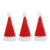 3Pc Mini Christmas Hats, Christmas Candy Cane Hats, Christmas Non-Woven Fabric Hats (4Cm X 7Cm) - Lollipop Christmas Hat Small Mini Candy Santa Claus Cap Decoration Party