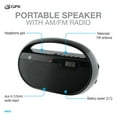 GPX Compact Portable AM/FM Radio with Aux-in, Digital Clock, and ...