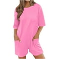thumbnail image 2 of Oplxuo Rompers for Women Casual Oversized Athletic Jumpsuits Overalls Workout Hot Shot Tee Romper, 2 of 7