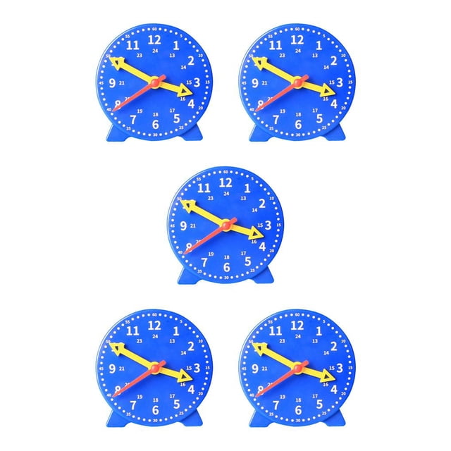 ZLight Educational Clock Learning Time Cognition Kindergarten Teaching Intelligence Development Activities Toys Birthday Blue 5Set