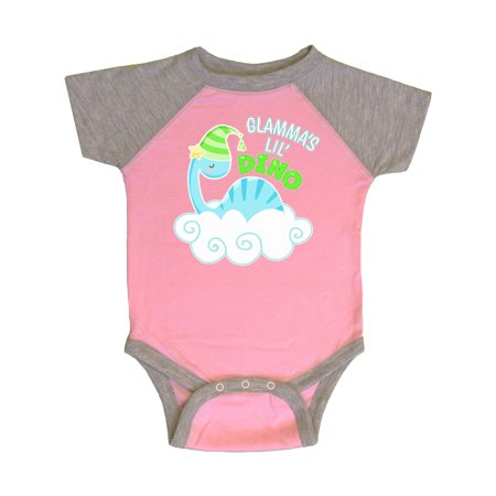 

Inktastic Glamma s Lil Dino with Cute Blue Baby Dinosaur Gift Baby Boy or Baby Girl Bodysuit