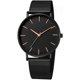 thumbnail image 2 of Reloj de Pulsera Minimalista de Moda para Hombres Relojes Ultrafinos Simples Relojes de Cuarzo analógico de Tres Pines con Correa de Malla de Acero Inoxidable, 2 of 4