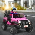 thumbnail image 2 of Costway 12V Kids Ride On Car 2 Seater Truck RC Electric Vehicles w/ Storage Room Pink, 2 of 10