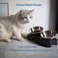 thumbnail image 7 of Tilted Cat Food Bowls, Stainless Steel Elevated Stand 15° Slanted Raised Small Dogs Food and Water Bowls Set, Anti Vomiting and Non Slip Double Feeding Dishes for Pets, 7 of 7