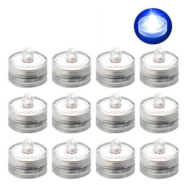 HLONK 12Pcs Submersible Waterproof Wedding Tea Candle Lamp Battery Operated LED Lights