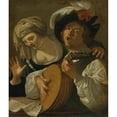 thumbnail image 3 of Studio of Dirck van Baburen 12x14 Black Modern Framed Museum Art Print Titled - A Duet, 3 of 5