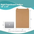 thumbnail image 4 of 5 Pack Natural Brown Tab-Lock Paperboard Rigid Mailers 18" x 24" Stay Flat Envelopes, 4 of 6