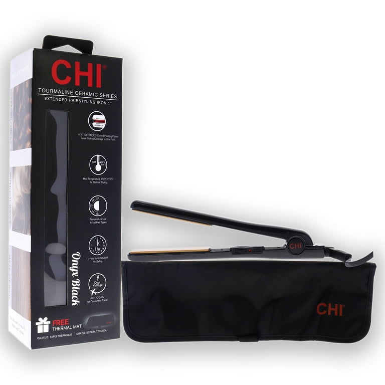 CHI Air Classic Tourmaline Ceramic 1 Hairstyling Iron with Extended Plate Onyx Black