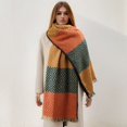 thumbnail image 2 of Poncho grueso clásico para mujer, bufanda de cachemira con estampado a cuadros de lujo, manta cálida, pashminas con borlas, bufanda 2023, 2 of 5