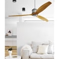 thumbnail image 3 of Lucci Air Akmani 60" Modern Wood Ceiling Fan with Remote Control, Energy Efficient DC Ceiling Fan, Quiet High Airflow Teak Wood Blades, 3 of 13