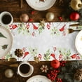 thumbnail image 4 of Christmas Table Runner Cardinal Bird Gnome Table Runners Snowman Pine Cones Barn Cotton Linen Dresser Scarf Kitchen Dining Table Decor for Christmas Holiday Party Decor 13x90 Inch, 4 of 9