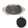 thumbnail image 2 of Barra De Barbacoa En La Parrilla, Maneja De Madera Desmontable Placa BBQ SUS304 Acero Inoxidable Para Picnic, 2 of 7
