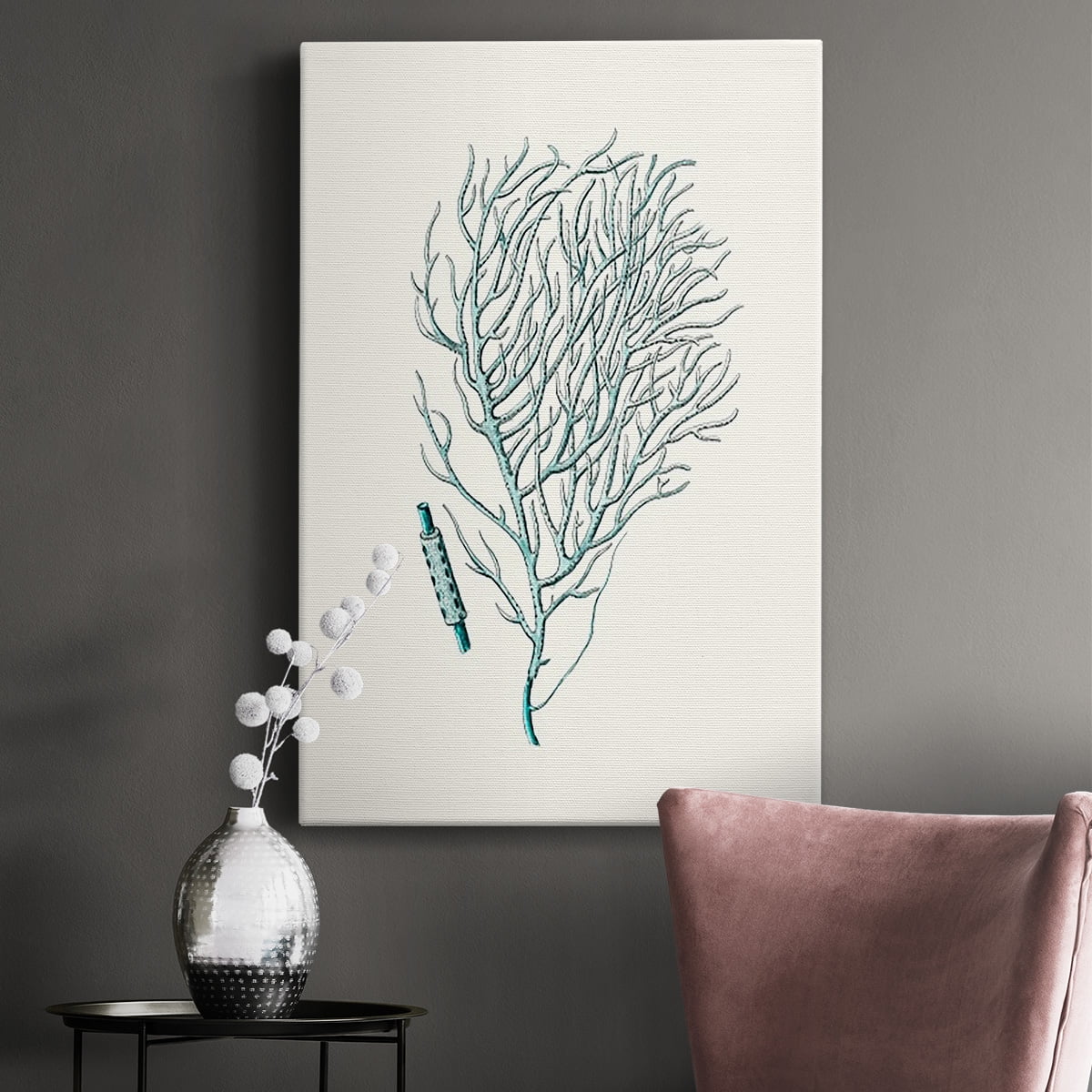 Antique Coastal Coral I Premium Gallery Wrapped Canvas - Ready to Hang