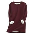 thumbnail image 2 of Sweatshirt for Women Plus Size Sherpa Fleece Lined Oversized Sweaters Long Sleeve Pullover Crewneck Warm Casual Tunic Tops, 2 of 3