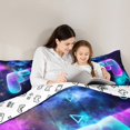 thumbnail image 5 of Homewish Video Game 3 Pieces Queen Comforter Set for Female Men Adults,Teal Purple Gradient Ultra Soft Bedding Sets,Starry Sky Bedding Comforter Set Breathable,Microfiber Bedroom Decor,Reversible, 5 of 8
