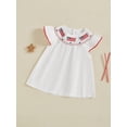 thumbnail image 5 of BemeyourBBs Kids Toddler Baby Girls 4th of July Dress Outfit Patriot Fourth of July Independence Day Clothes Flag Embroidery Dot Plaid Print Short Sleeve Dress Toddler Girl Summer Outfit, 5 of 9