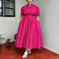 thumbnail image 5 of AURA Plus Size Boho Maxi Dress Women V Neck Summer Print Dress Short Sleeve Casual Vacation Dress, 5 of 7