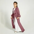 thumbnail image 2 of EnJoCho Girls Musli𝗆 Dress Elegant Layer Chiffon Long Sleeve Prayer Dress Kaftan Abaya with Waistband Arabic Eid Robe 5-14Y, 2 of 5