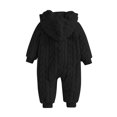 thumbnail image 5 of Toddler Kids Hooded Outfit Jumpsuit Rompers,Cute Warm Solid Color Long Sleeved Zipper Kids Snowsuit,Winter Kids Essentials, 5 of 10