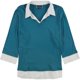 thumbnail image 1 of Karen Scott Blusa de jersey con aspecto de capas para mujer, azul, 3X, 1 of 1