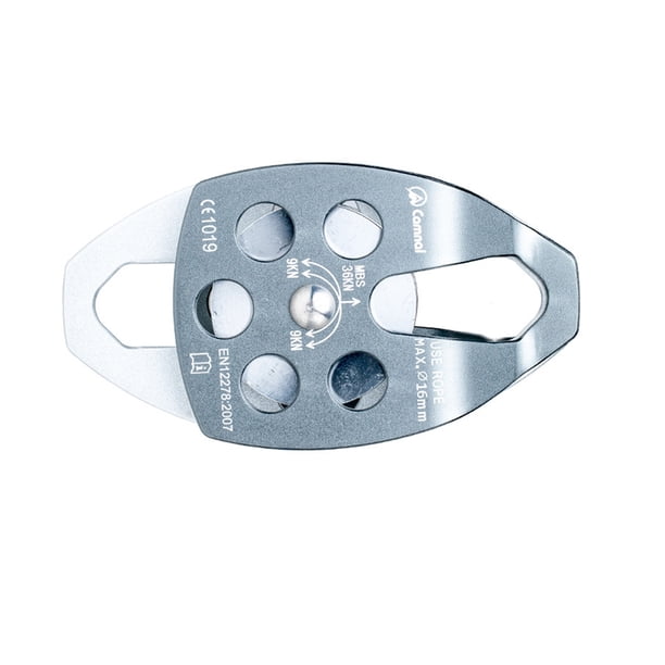 Polea de escalada de roca Profesional Rueda de montañismo de alta eficiencia de alta eficiencia Simple con herramientas de espeleología de doble rodamientos para levantar gris seitruly OD019960-04
