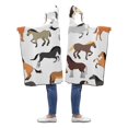 thumbnail image 2 of ASHLEIGH Colorful Horses Hooded Blanket 50x60 inches Kids Girls Boys Toddler Throw Polar Fleece Blankets Wrap, 2 of 2