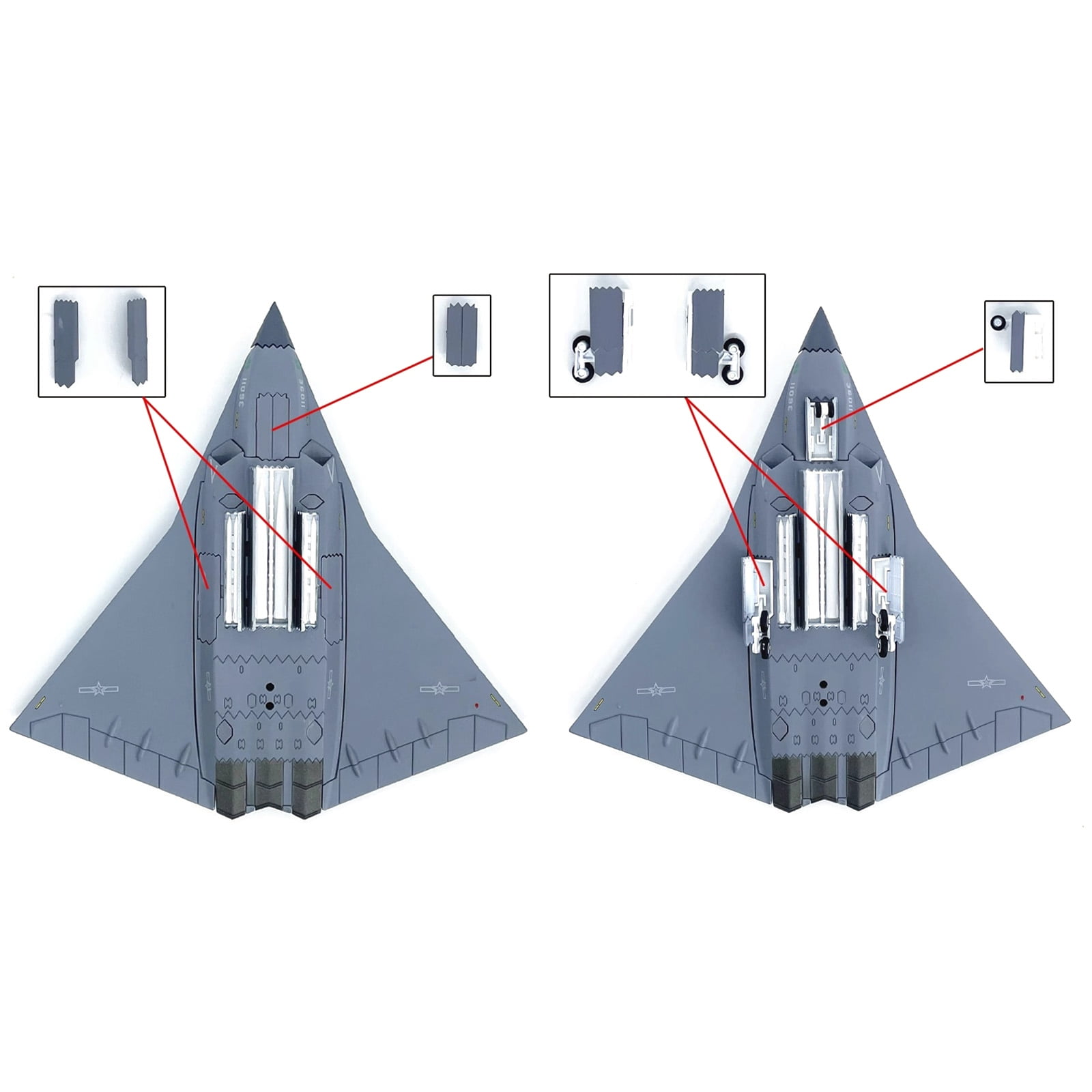CSYANXING J-36 Fighter Jet Model China Air Force Sixth Generation Diecast Alloy 1/144 Scale Collection Display New Aircraft 6.7in